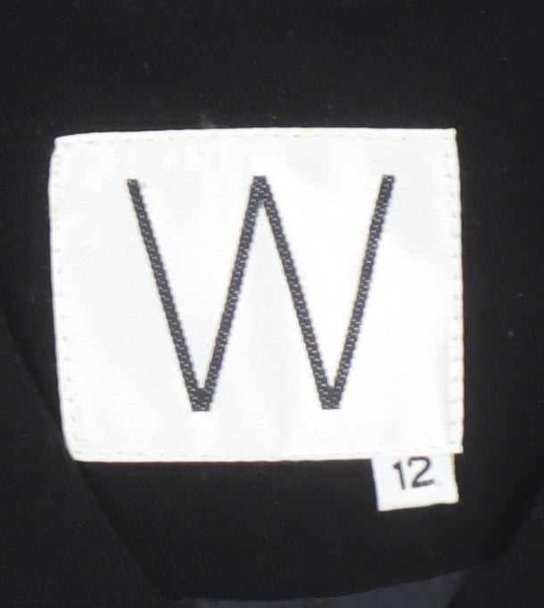 W Collection Black Wool Blend Single-Breasted Womens Blazer Size 12