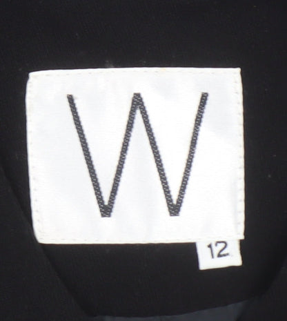 W Collection Black Wool Blend Single-Breasted Womens Blazer Size 12