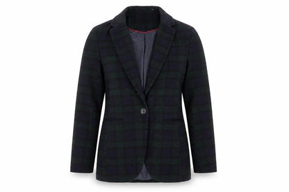 New Look Women's Black & Green Check Blazer Size 8 Single Breasted