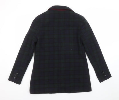 New Look Women's Black & Green Check Blazer Size 8 Single Breasted