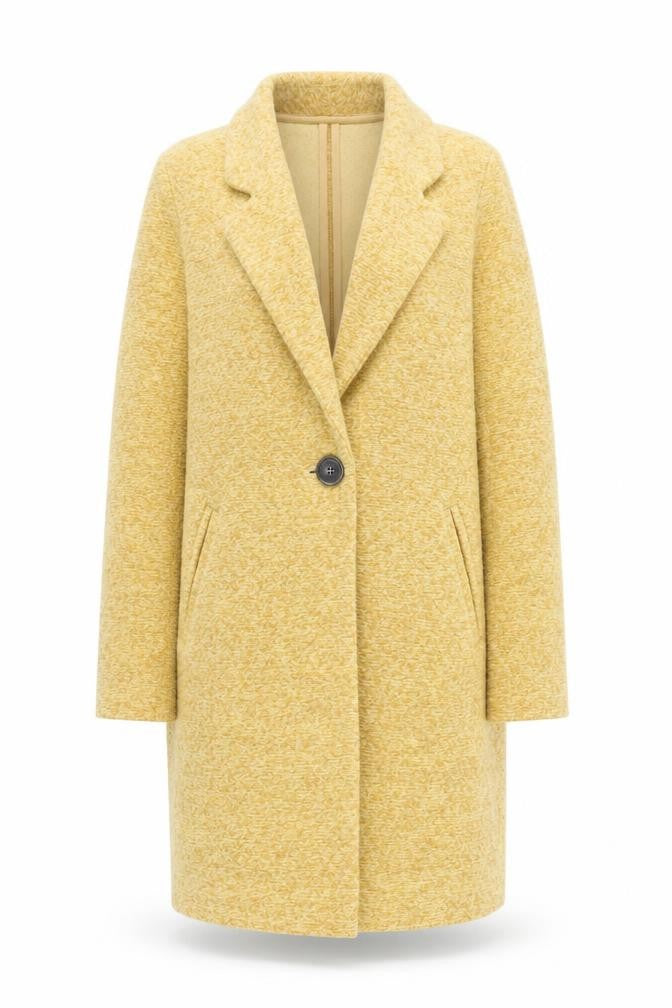 Next Women’s Yellow Mid-Length Overcoat Size 12 Polyester