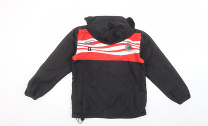 Additional front view of S Kits boys’ black red altrincham f.c. hooded puffer jacket m