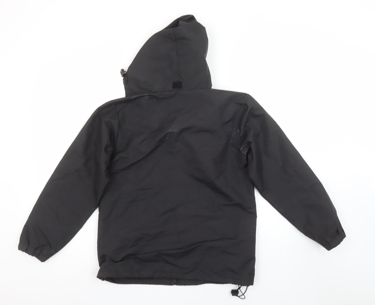 S Kits Boys Black Red Altrincham F.C. Hooded Puffer Jacket M