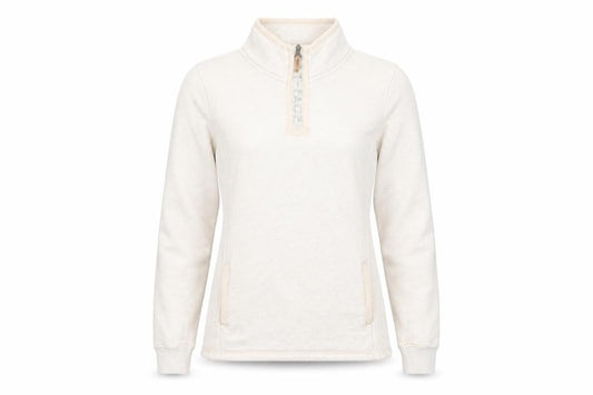 FatFace Women Beige 1/4 Zip Fleece Sweatshirt Size 8