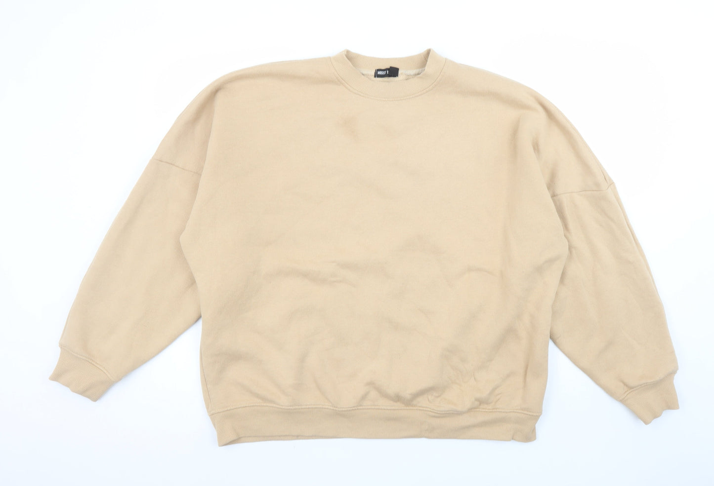 Missy Empire Womens Beige Crew Neck Pullover Sweatshirt UK 10