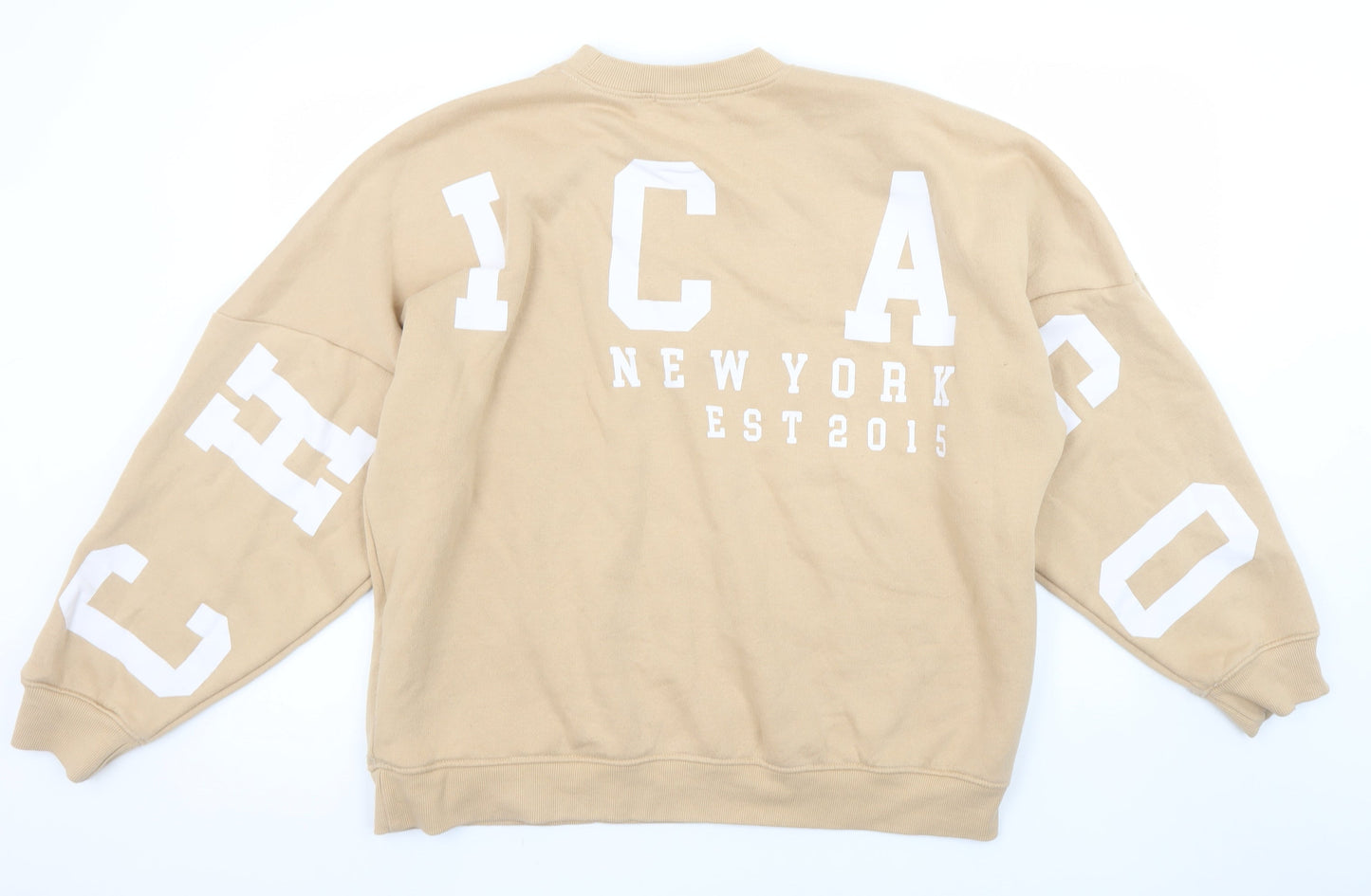 Missy Empire Womens Beige Crew Neck Pullover Sweatshirt UK 10