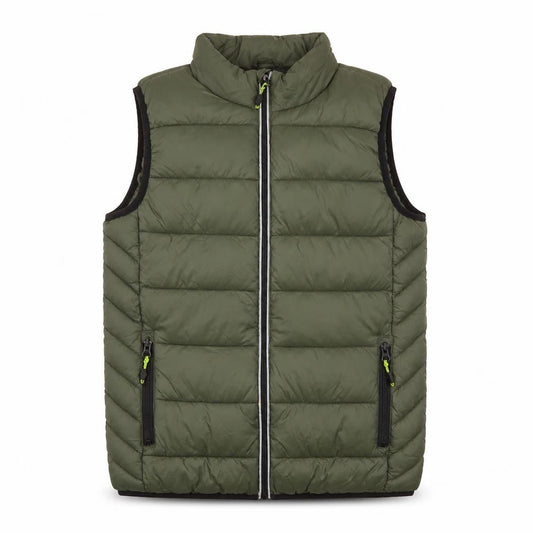 Tu Boys Green Puffer Sleeveless Jacket 11-12 Years Lined Zip Outerwear
