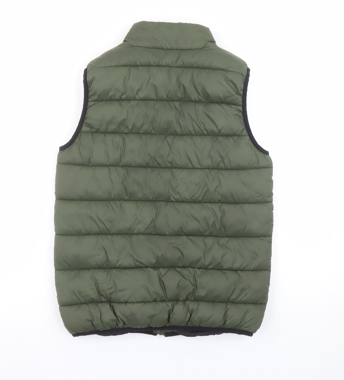 Tu Boys Green Puffer Sleeveless Jacket 11-12 Years Lined Zip Outerwear