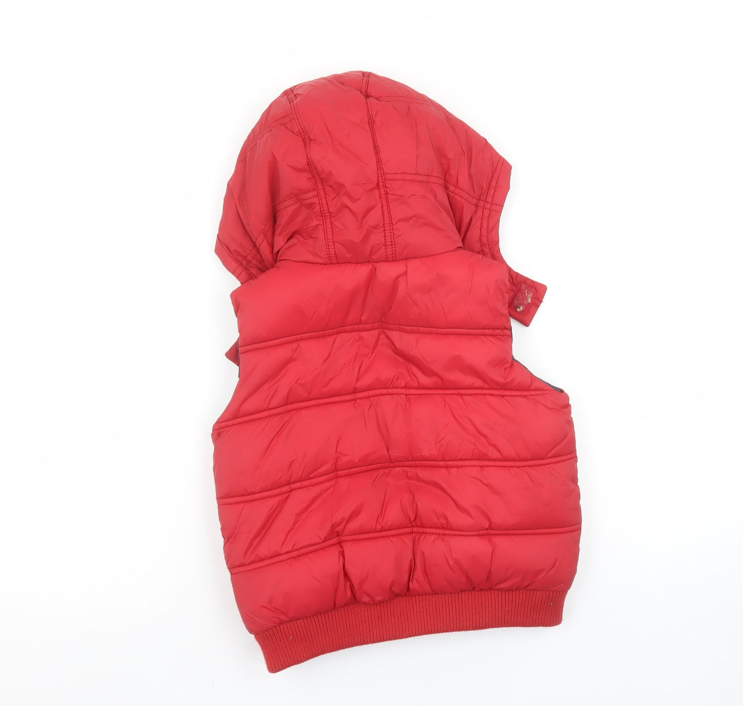 Tape à l'œil Boys Red Hooded Puffer Gilet Jacket 3 Years Polyester