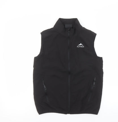 Additional front view of Alpyrex boys’ black softshell sleeveless bodywarmer m outdoor hiking vest