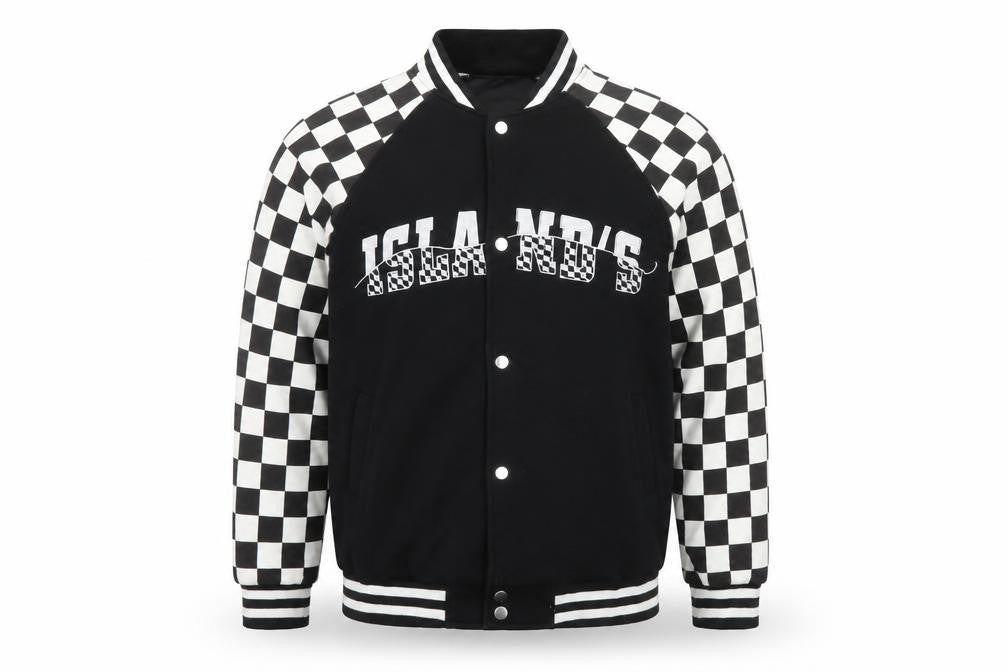 BAOERCHEN Men's Black Check College Style Sweatshirt M