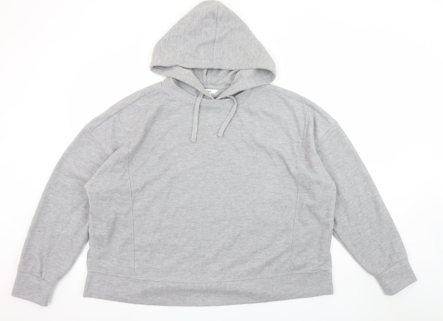 Next Women Grey Pullover Hoodie L Polyester Cotton Blend