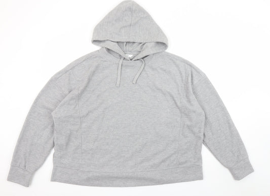 Next Women Grey Pullover Hoodie L Polyester Cotton Blend