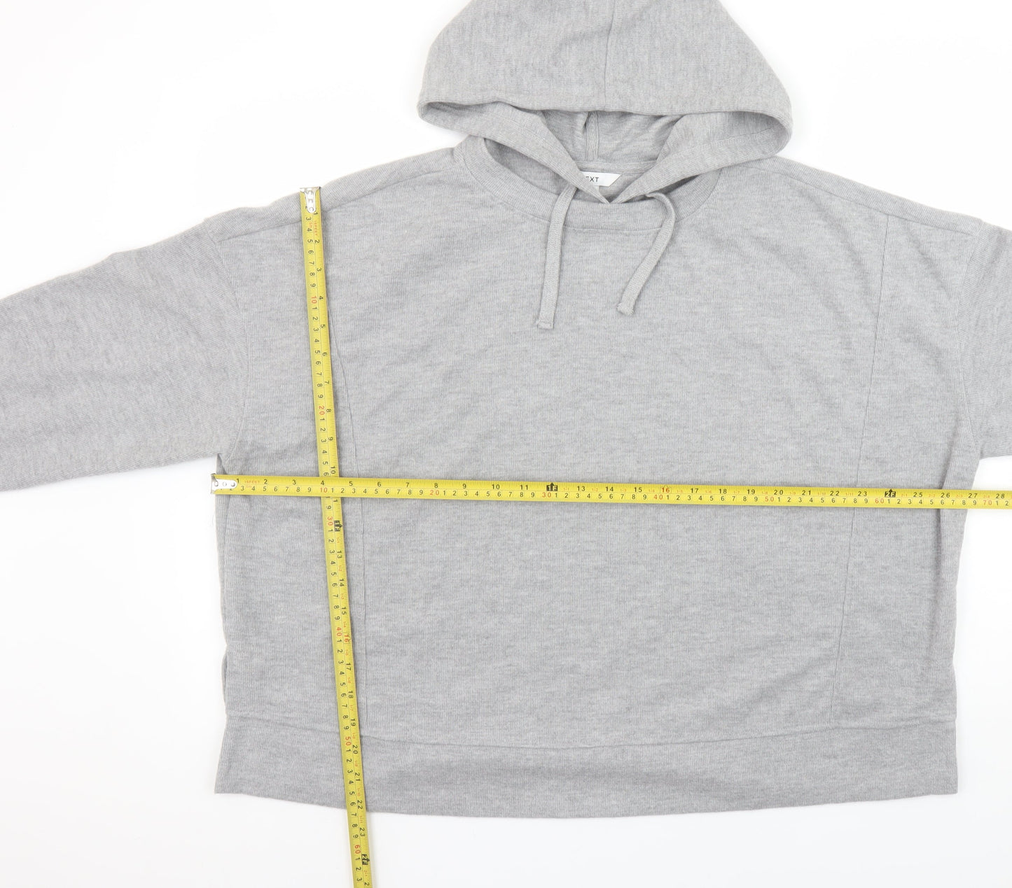 Next Women Grey Pullover Hoodie L Polyester Cotton Blend