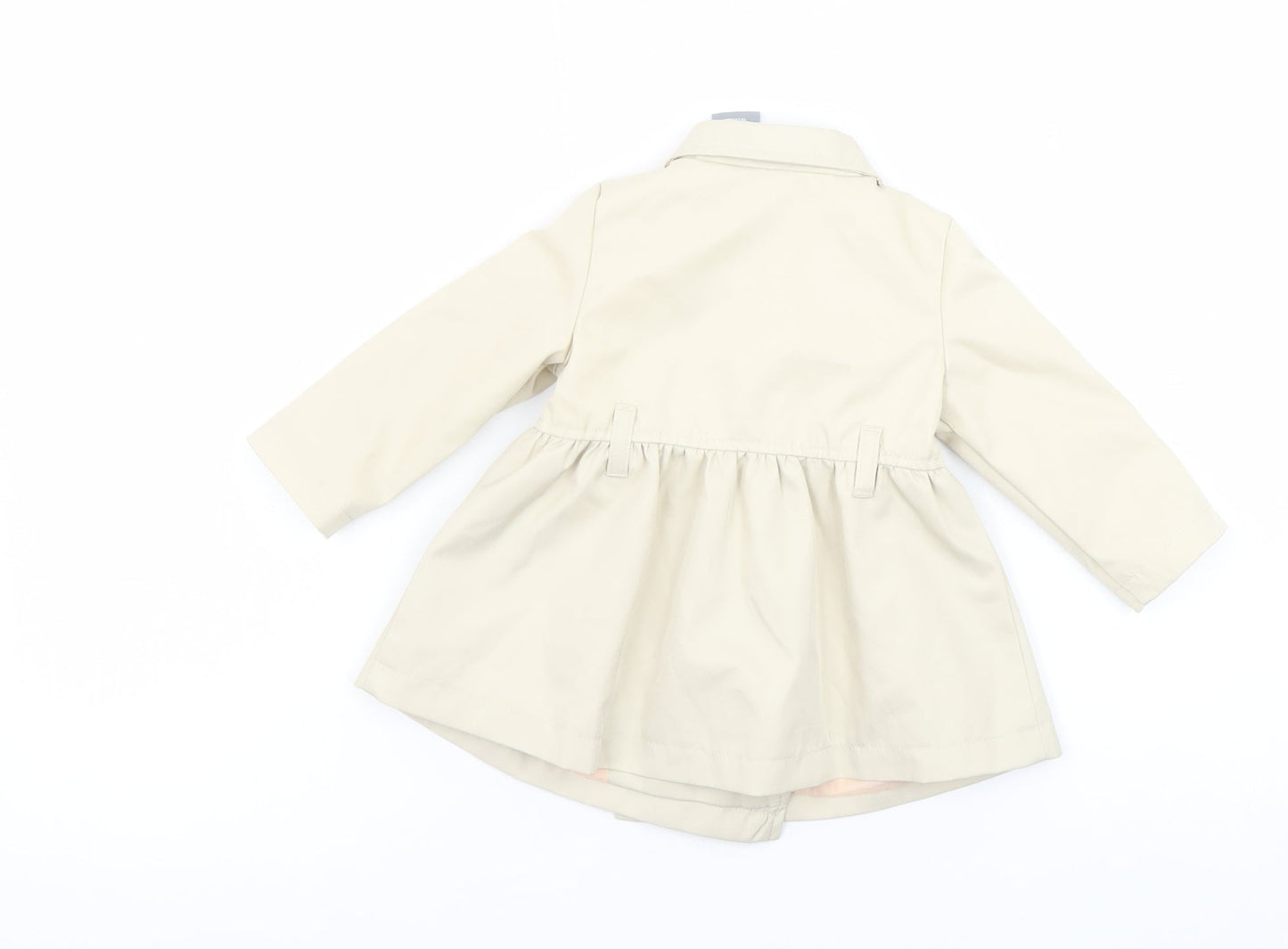 Tahari Baby Beige Double-Breasted Trench Coat 3-6 Months Polyester Lined