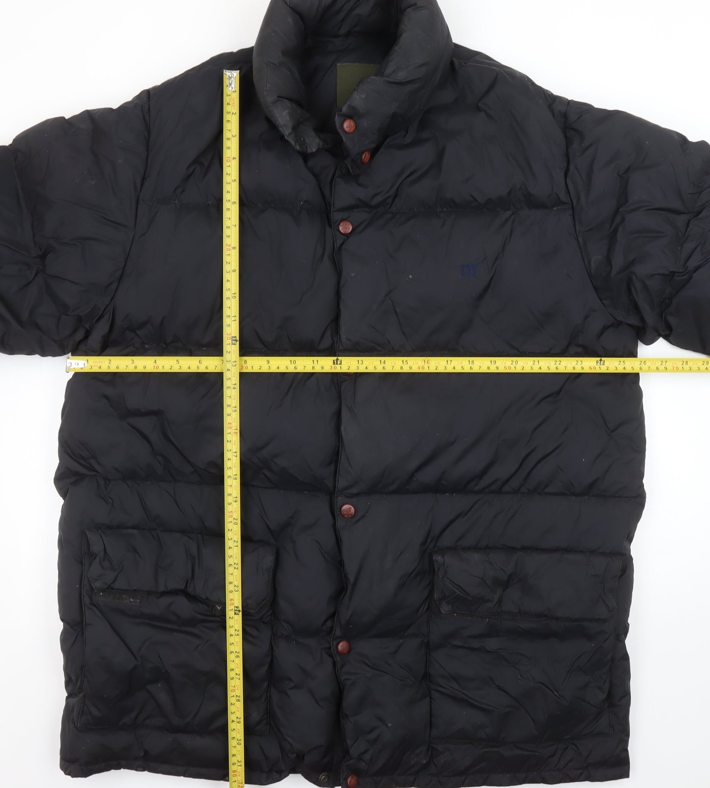 Henry Cotton's Men's Black Down Puffer Jacket Size 50 Regular Fit Winter Coat
