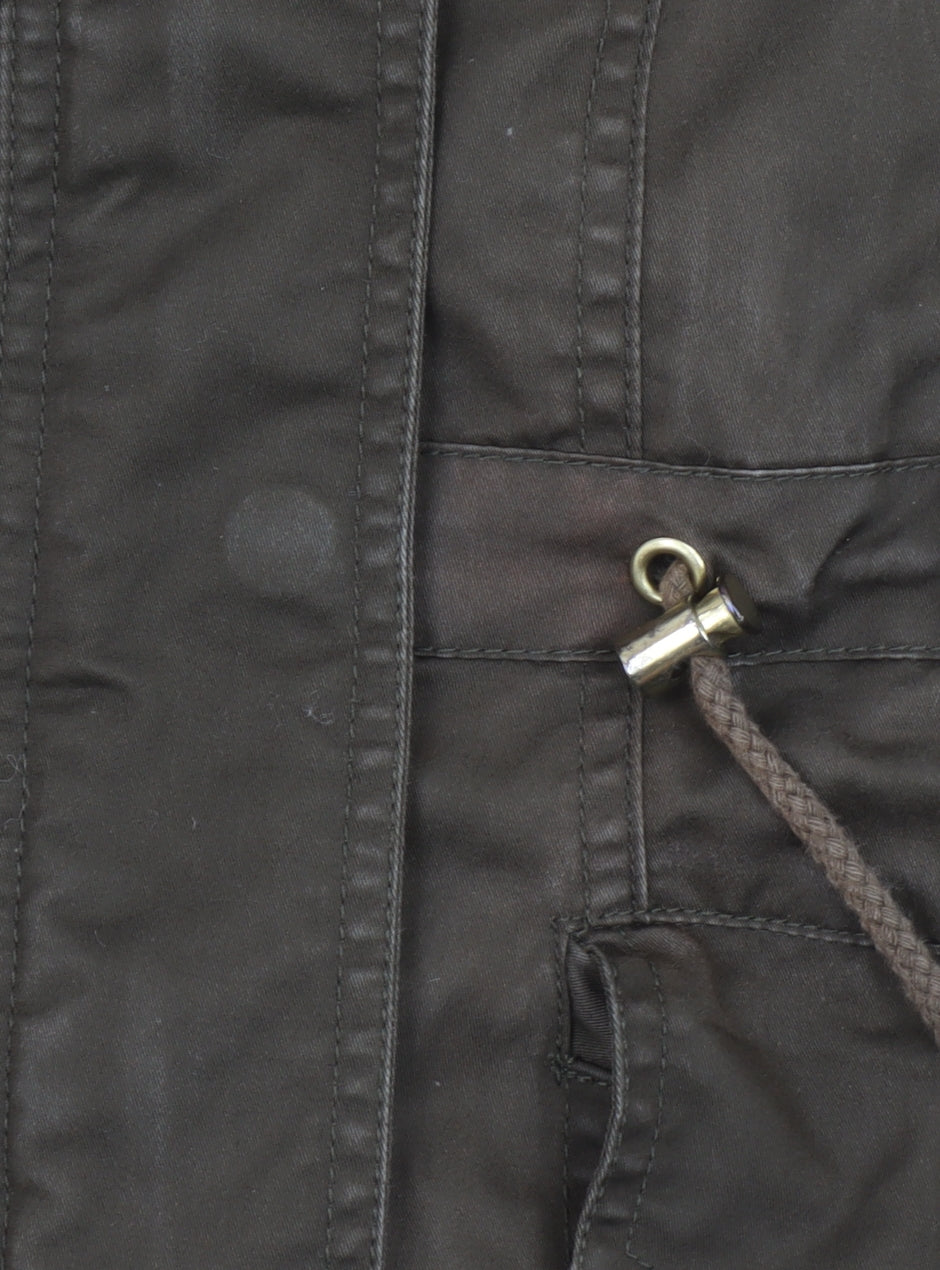 Miss Selfridge Petites Brown Faux Fur Hooded Parka Coat Size 12