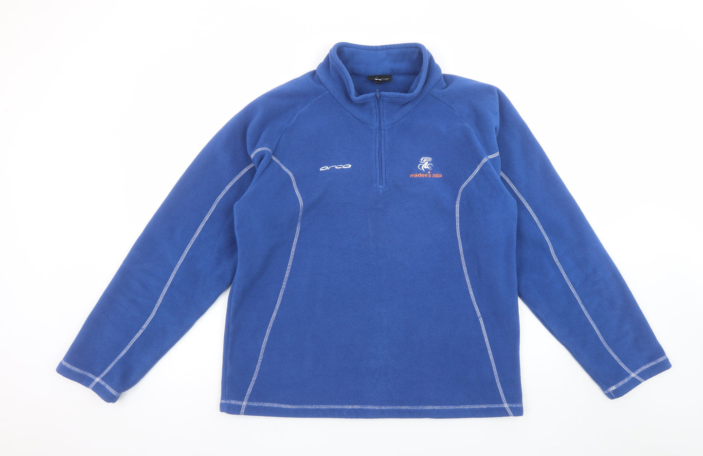 Orca Men's Blue 1/4 Zip Fleece Sweatshirt M Sports Pullover