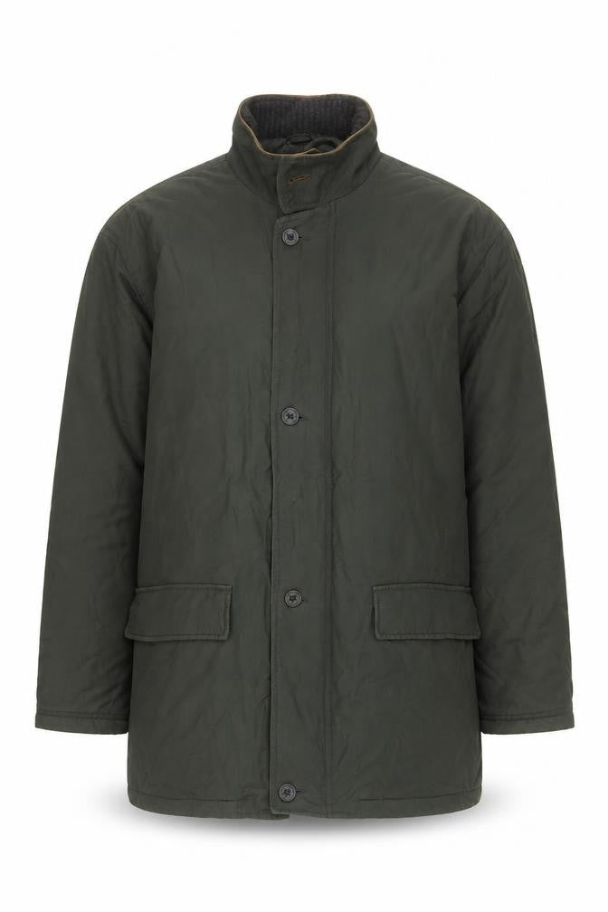 Wolsey Men's Green Mid-Length Overcoat M Cotton Nylon Lined