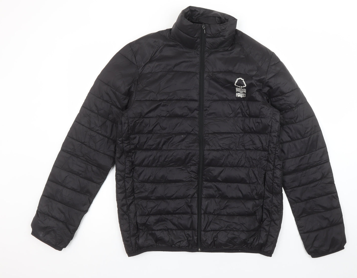Forest Mens Black Puffer Jacket S Regular Fit Quilted Lightweight
