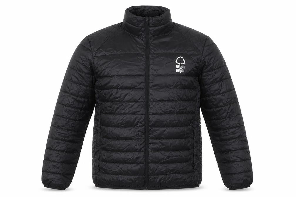 Forest Mens Black Puffer Jacket S Regular Fit Quilted Lightweight
