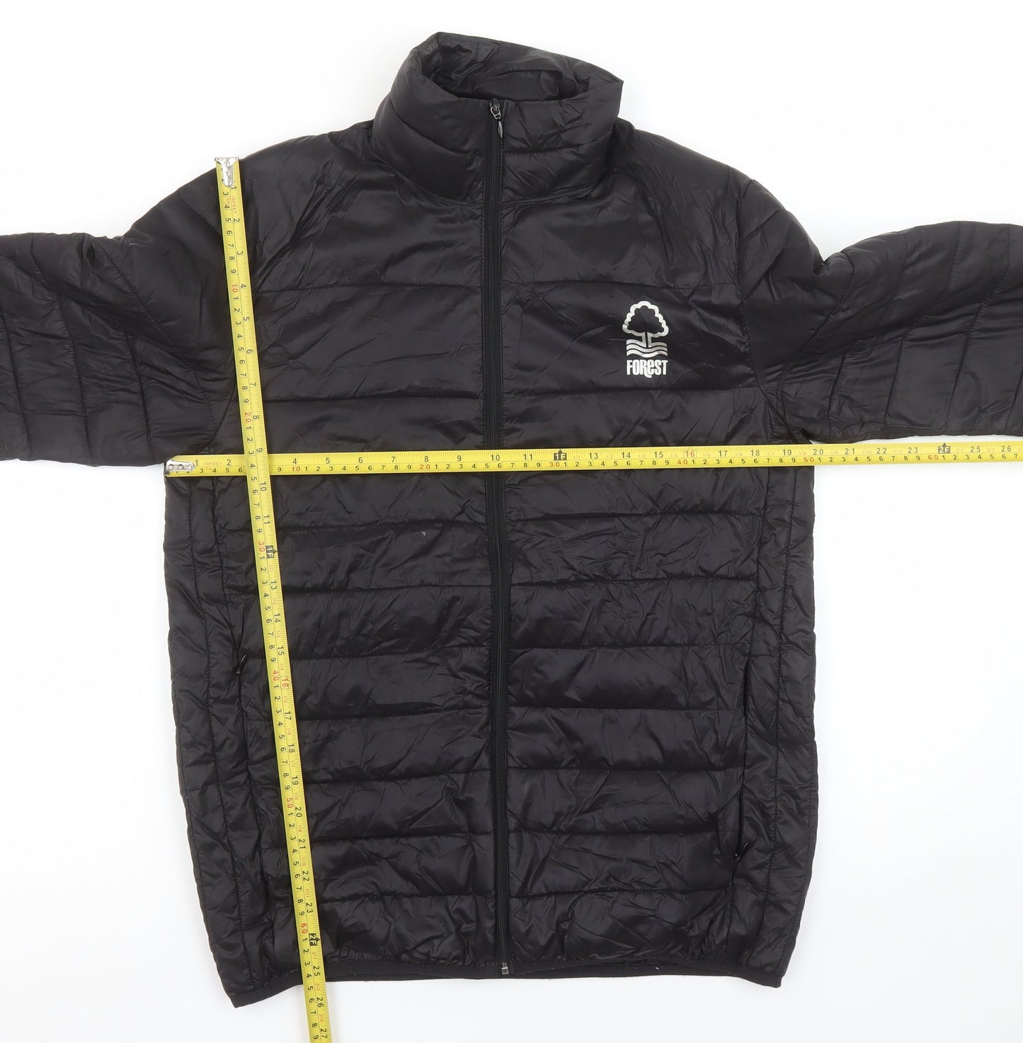 Forest Mens Black Puffer Jacket S Regular Fit Quilted Lightweight
