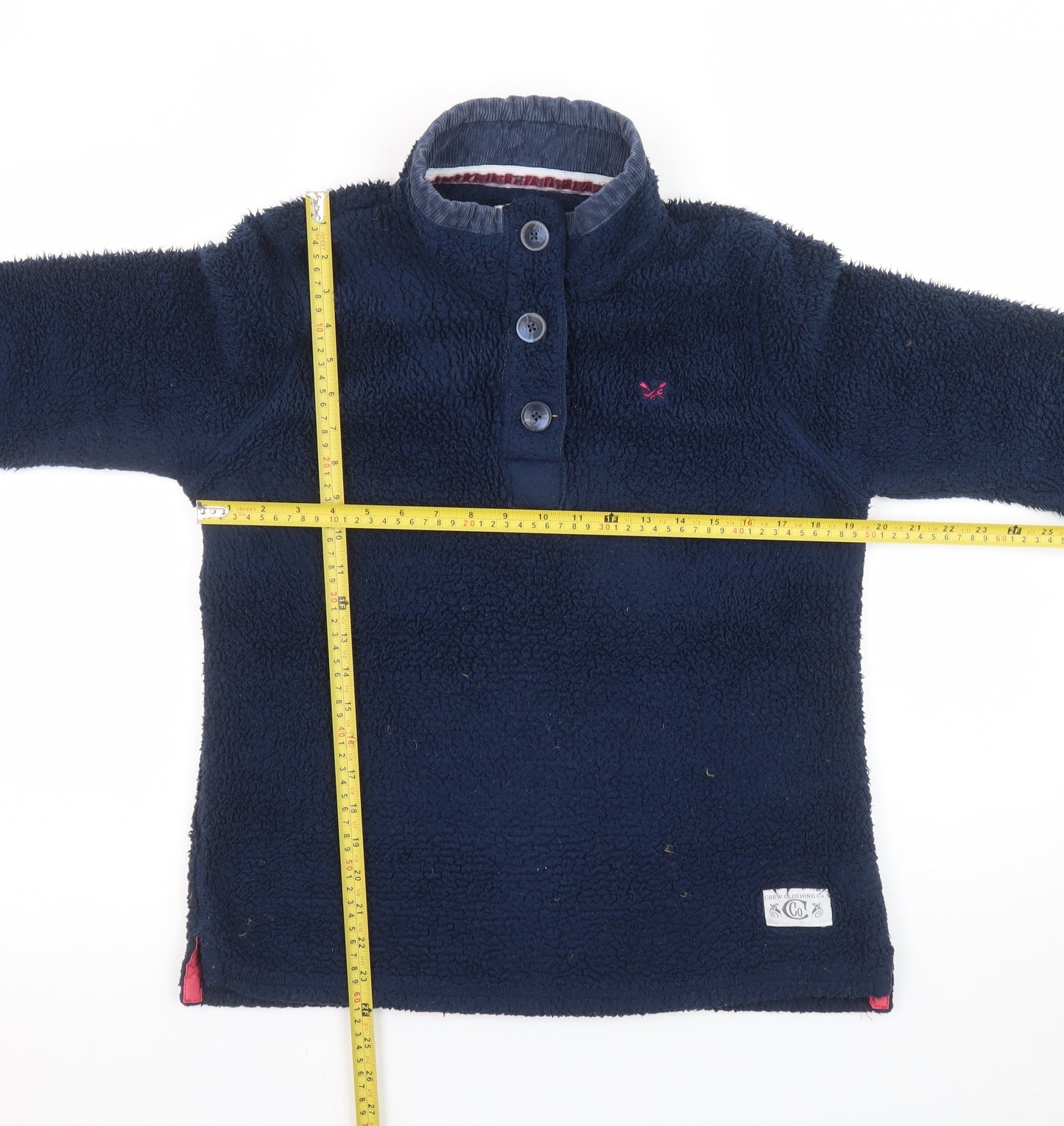 Crew Clothing Co Women Navy Blue Fleece Henley Sweatshirt Size 14