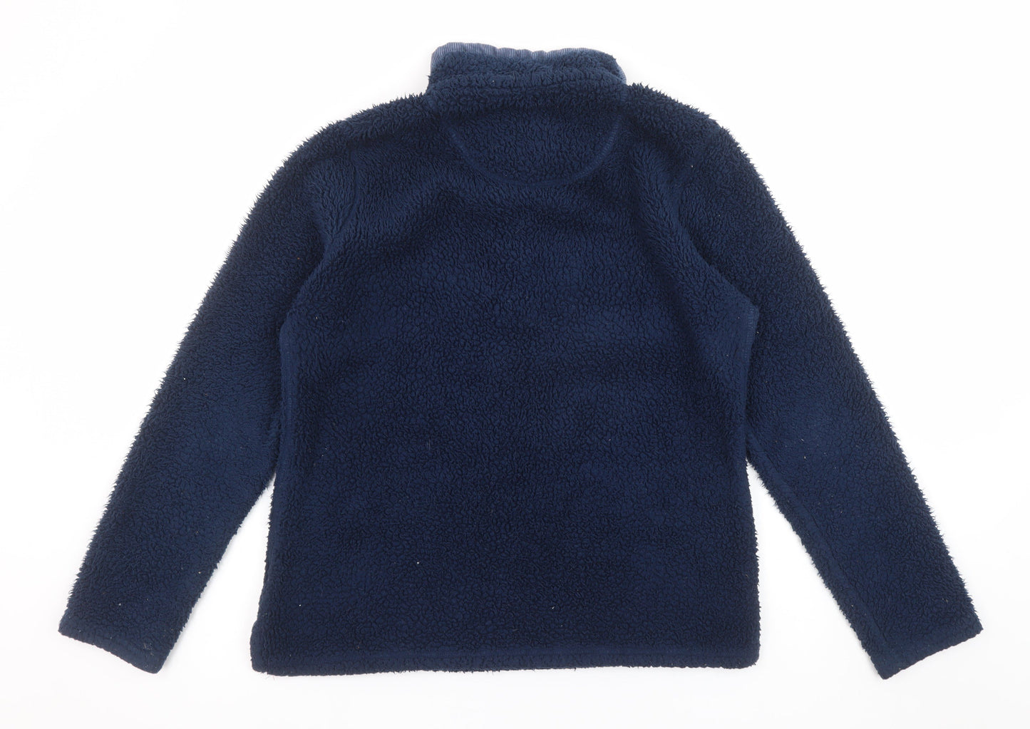 Crew Clothing Co Women Navy Blue Fleece Henley Sweatshirt Size 14