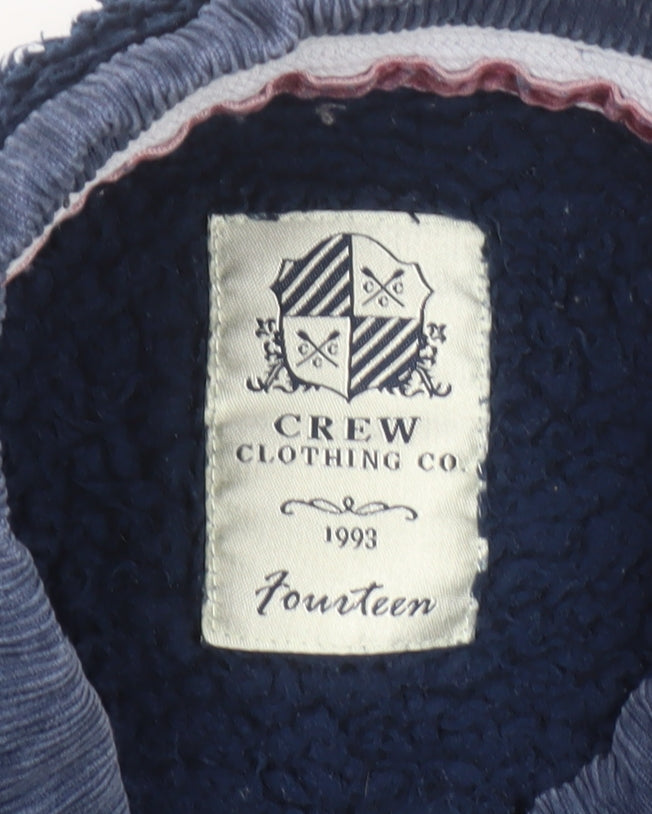 Crew Clothing Co Women Navy Blue Fleece Henley Sweatshirt Size 14