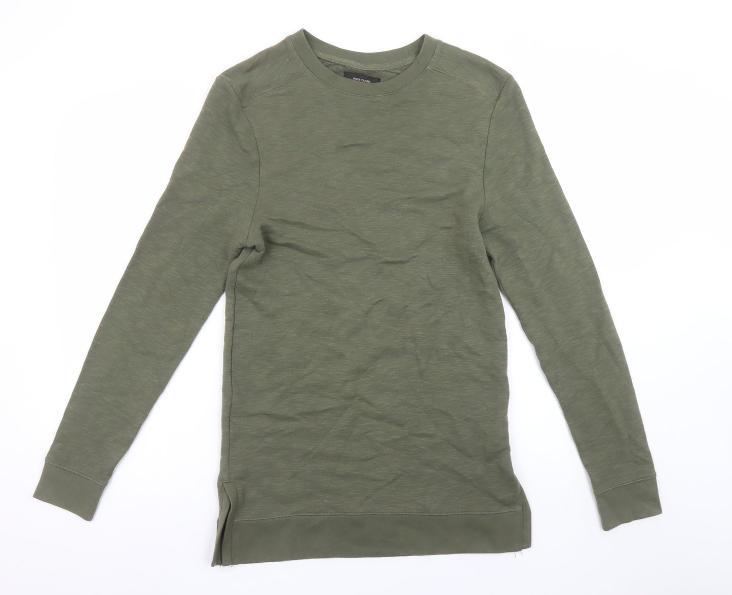 River Island Womens Green XS Pullover Cotton Sweatshirt