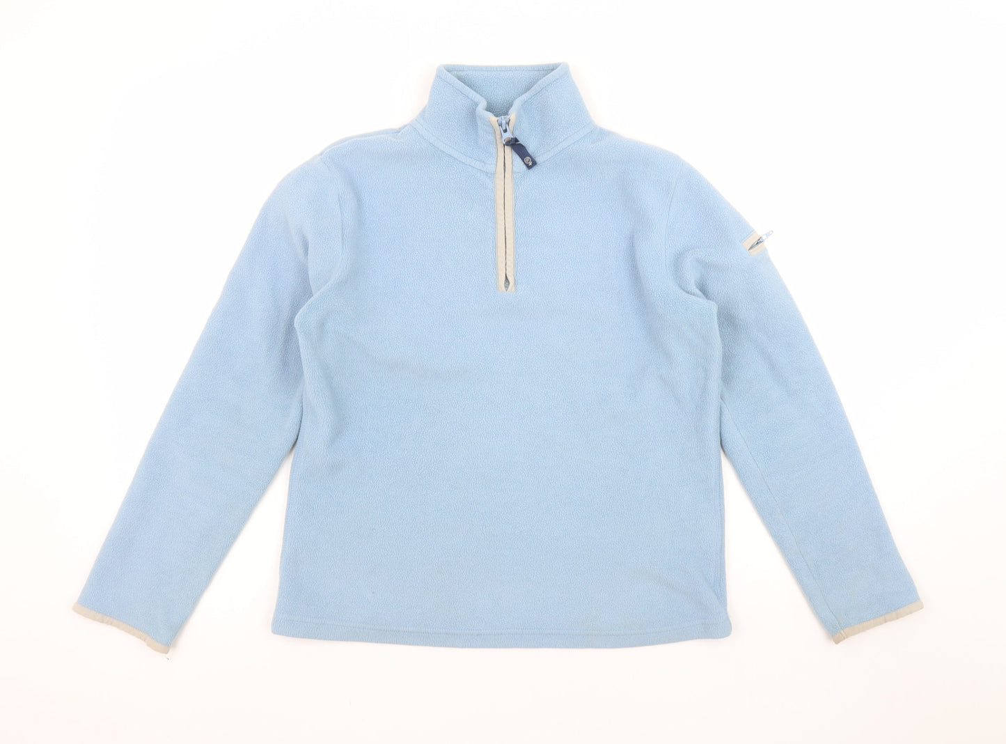 Weird Fish Women Blue 1/4 Zip Fleece Pullover Sweatshirt Size S