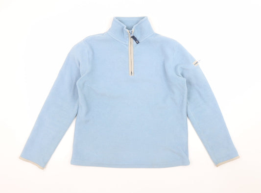 Weird Fish Women Blue 1/4 Zip Fleece Pullover Sweatshirt Size S