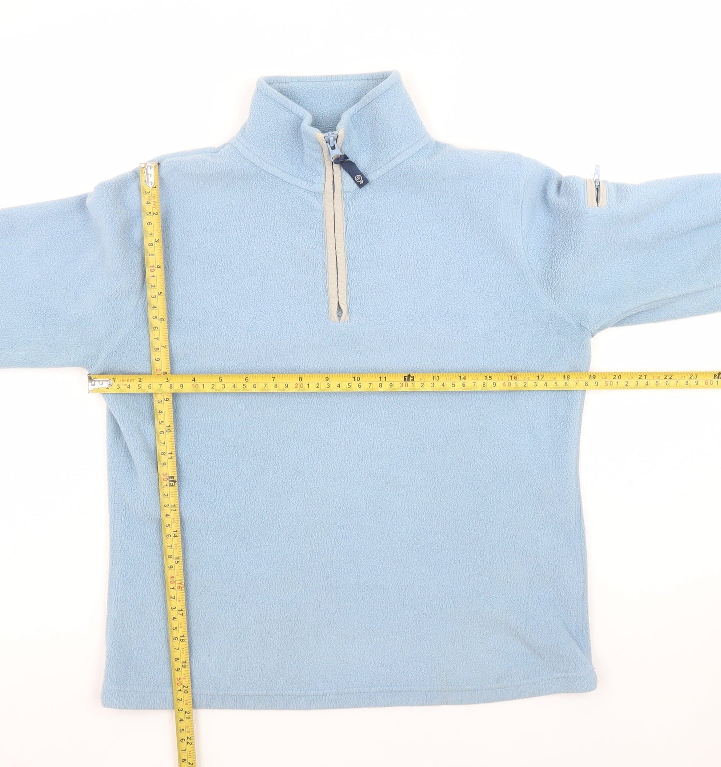 Weird Fish Women Blue 1/4 Zip Fleece Pullover Sweatshirt Size S