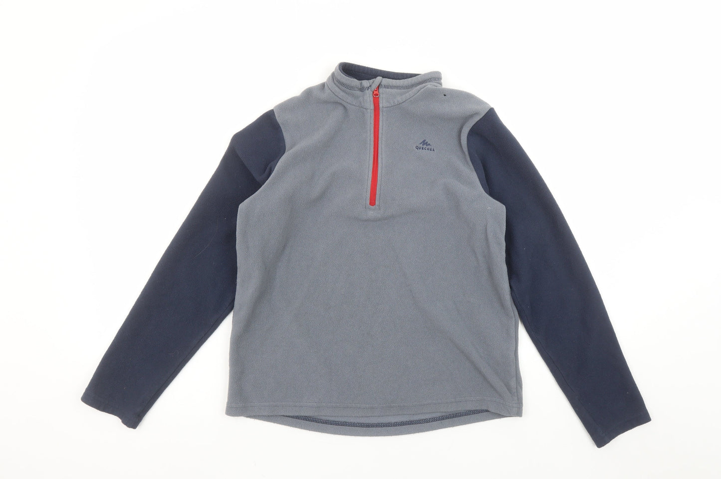 Quechua Boys Grey Fleece 1/4 Zip Pullover Sweatshirt 12-13 Years
