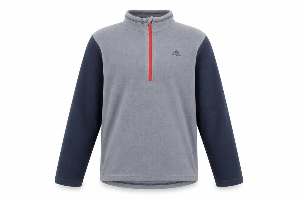 Quechua Boys Grey Fleece 1/4 Zip Pullover Sweatshirt 12-13 Years