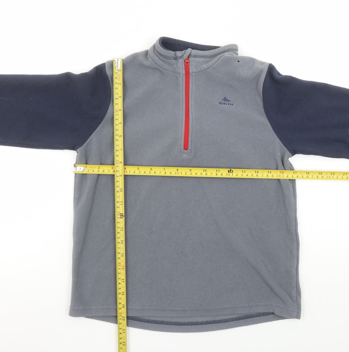 Quechua Boys Grey Fleece 1/4 Zip Pullover Sweatshirt 12-13 Years
