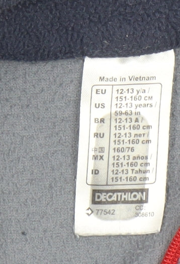 Quechua Boys Grey Fleece 1/4 Zip Pullover Sweatshirt 12-13 Years
