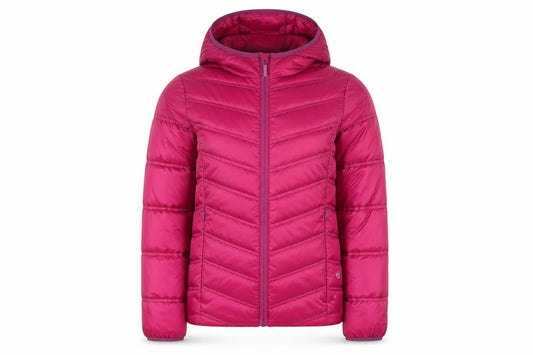 Zakti Girls Pink Hooded Down Puffer Jacket - 13 Years Winter Coat