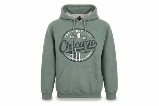 Blue Kay Men's Green Chicago Pullover Hoodie Small Regular Fit