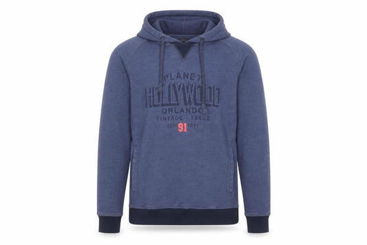 Planet Hollywood Men's Blue Pullover Hoodie L Vintage Logo Sweatshirt