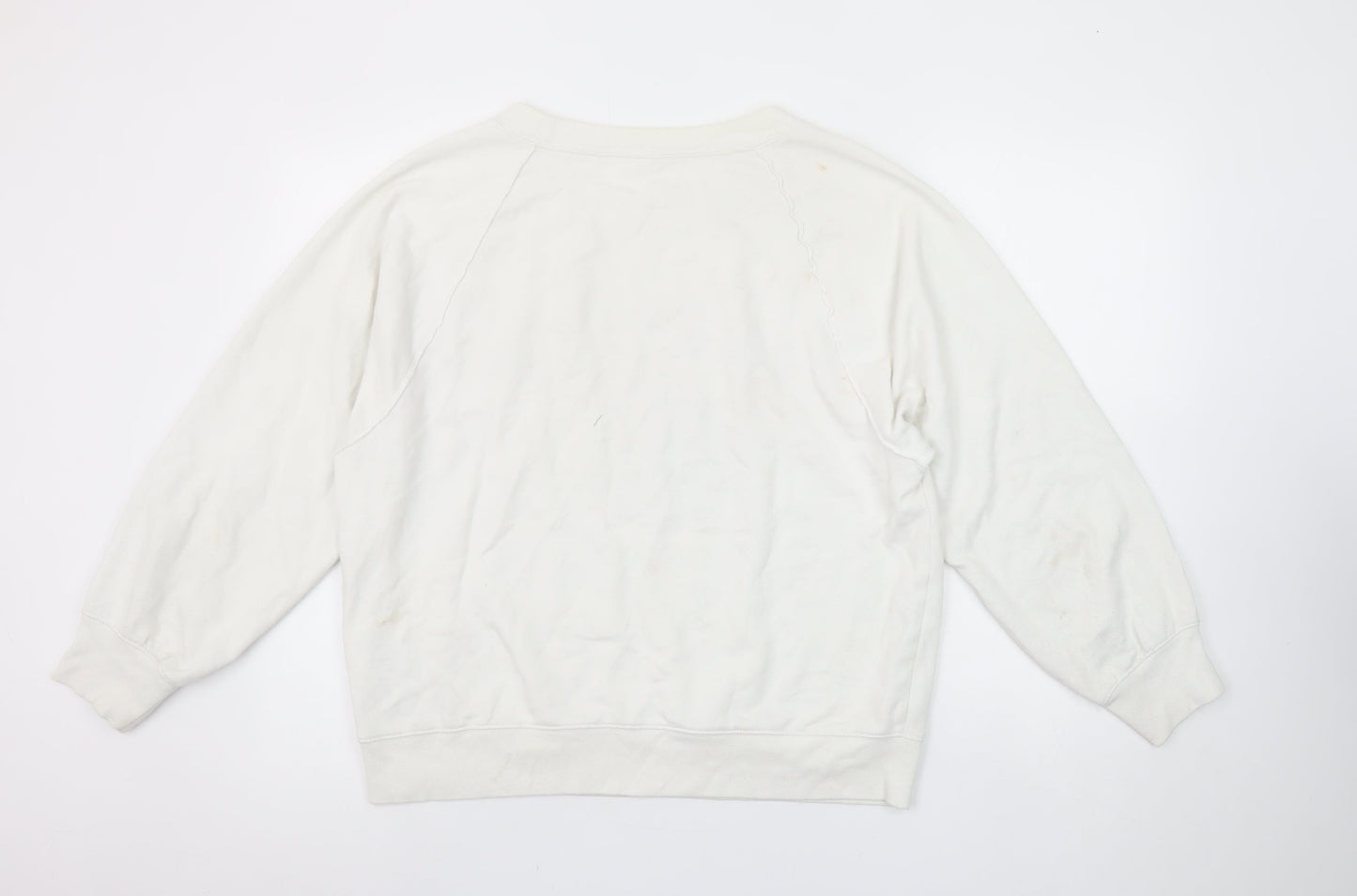 GAP Women’s Beige Varsity Pullover Sweatshirt M Cotton Blend