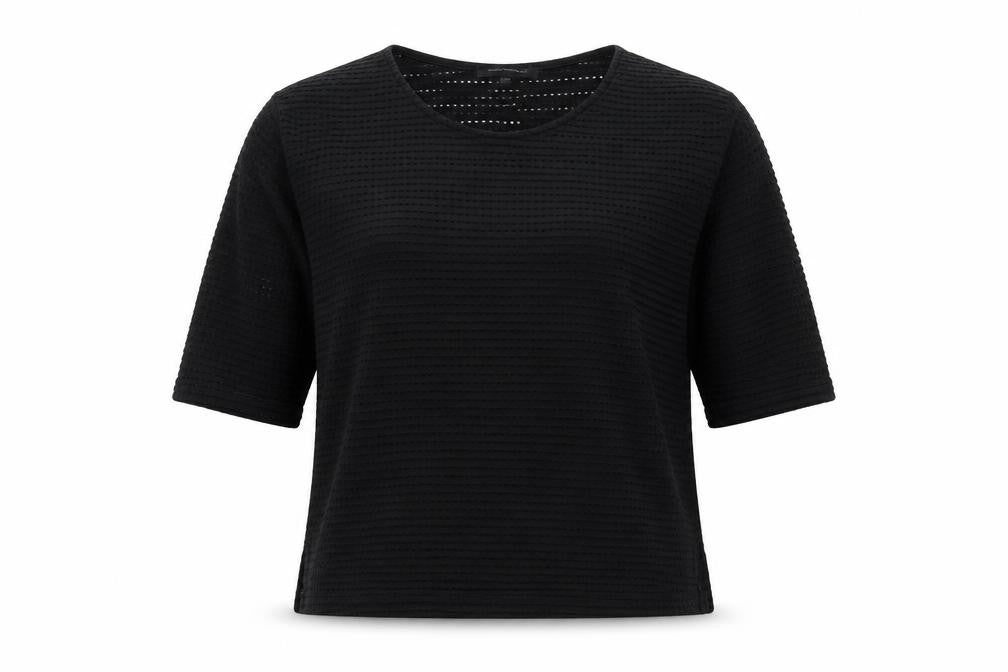 French Connection Women Black XS Cotton Blend 3/4 Sleeve Top