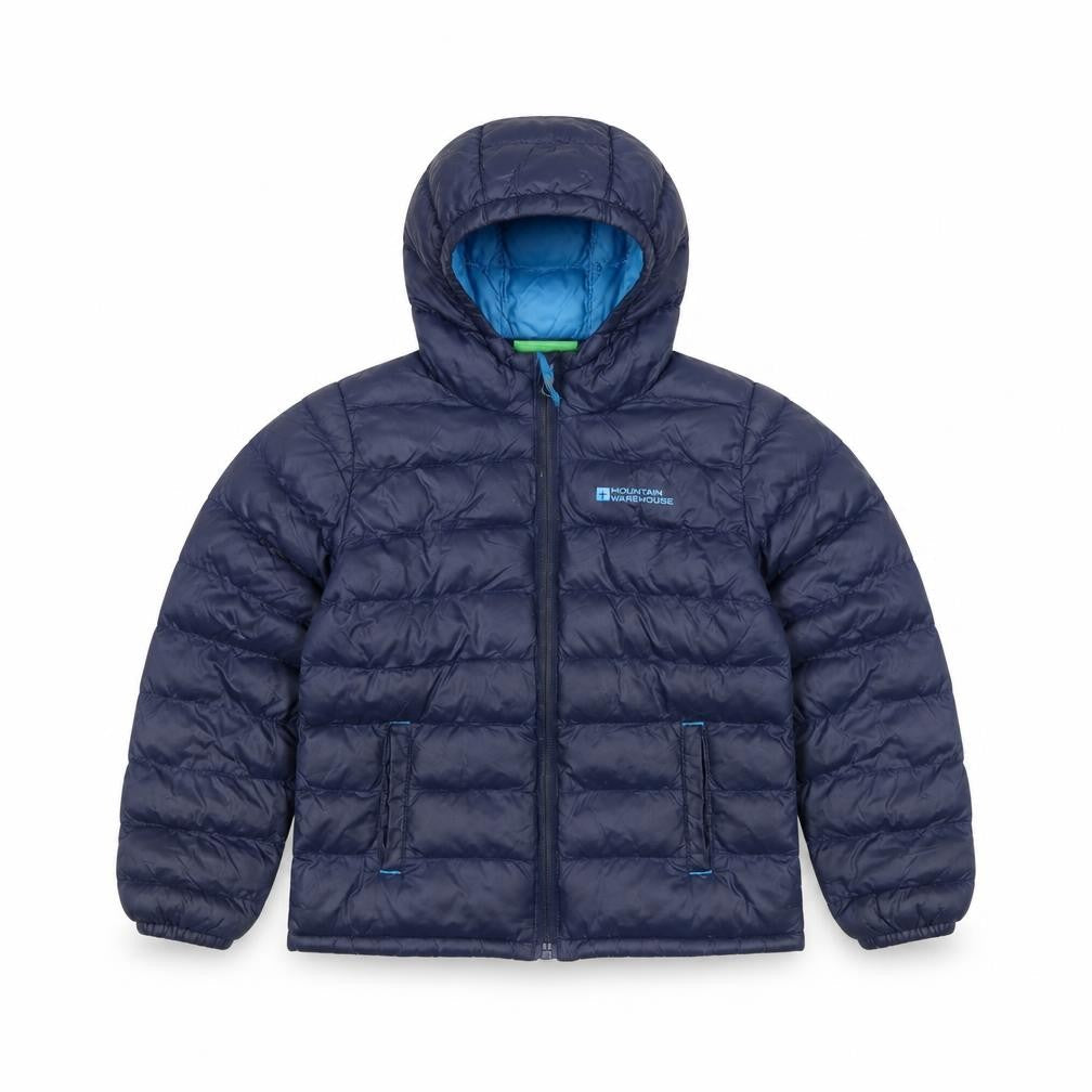 Mountain Warehouse Boys Blue Hooded Puffer Jacket 3-4 Years Lightweight Down Coat