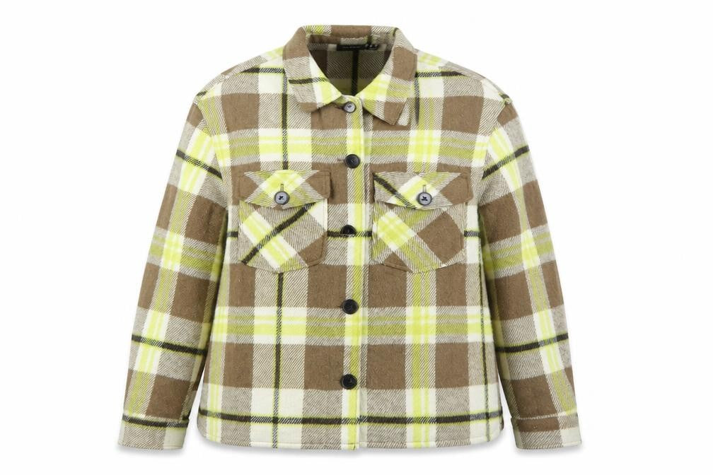 Vero Moda Women Brown Check Flannel Shacket Jacket XS