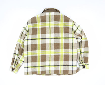 Vero Moda Women Brown Check Flannel Shacket Jacket XS