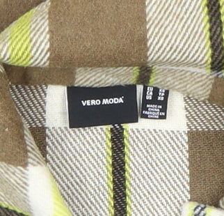 Vero Moda Women Brown Check Flannel Shacket Jacket XS