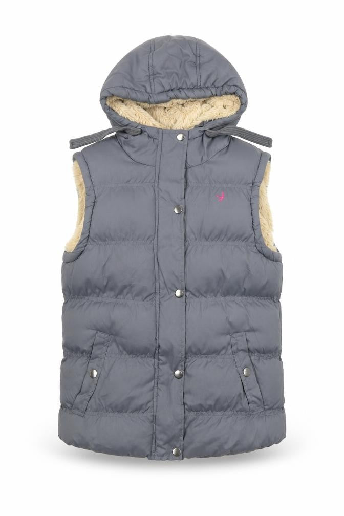 Atmosphere Women's Grey Hooded Puffer Waistcoat Size 10