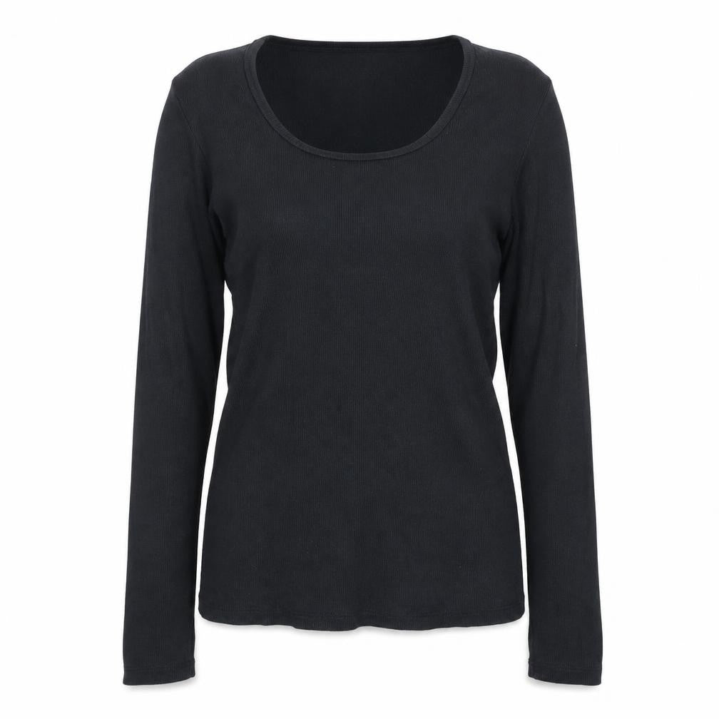 John Lewis ANYDAY Women's Black Long Sleeve Basic T-Shirt L