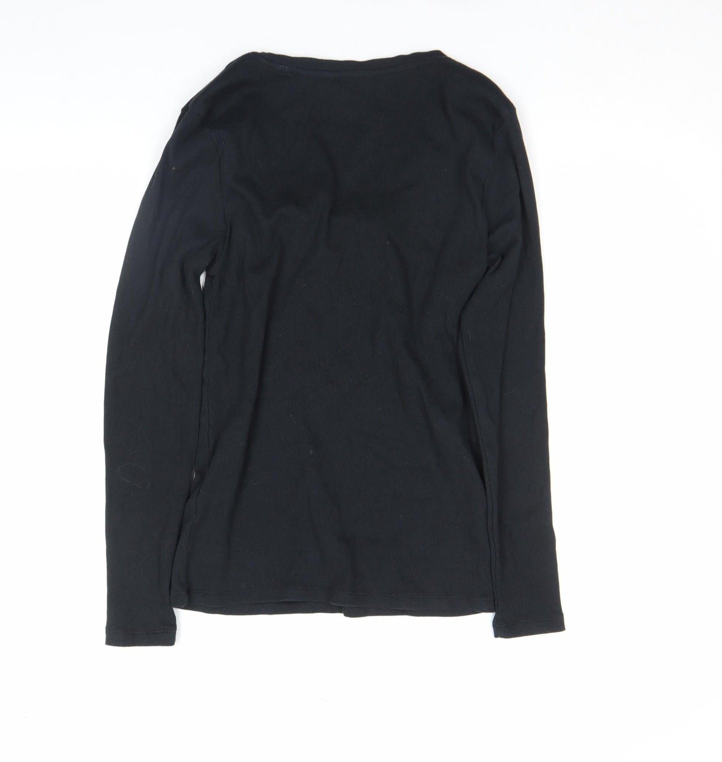 John Lewis ANYDAY Women's Black Long Sleeve Basic T-Shirt L