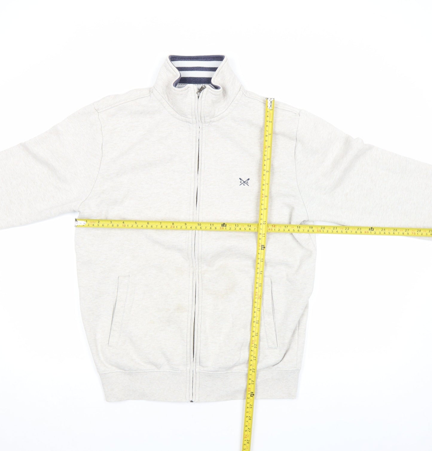 Crew Clothing Company Men's Beige Full Zip Sweatshirt Size S